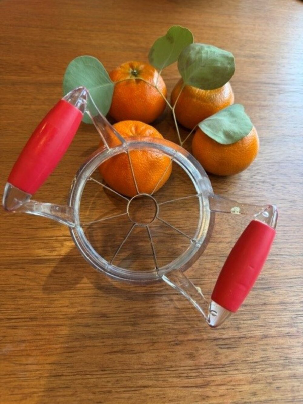 Vintage Plastic Apple Slicer Red Handles Sharp Blades Retro